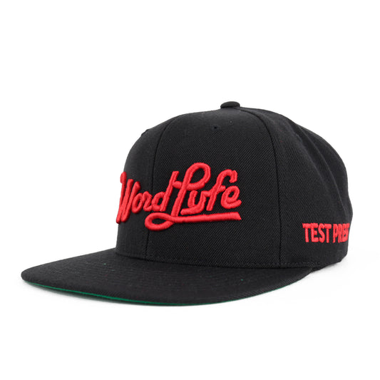 WORDLYFE SNAPBACK LIMITED EDITION "TEST PRESS" (BLACK/RED)